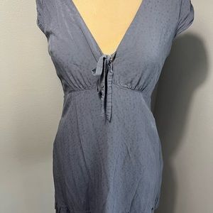 Abercrombie and Fitch Slate Blue Plunge Mini Dress sz M Medium